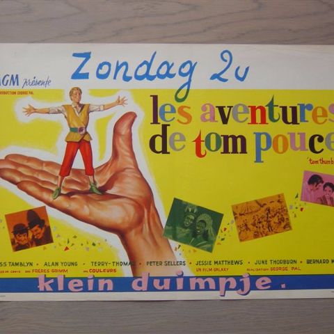 'Les adventures de Tom Pouce' (Tom Thumb) (director George Pal) Belgian affichette